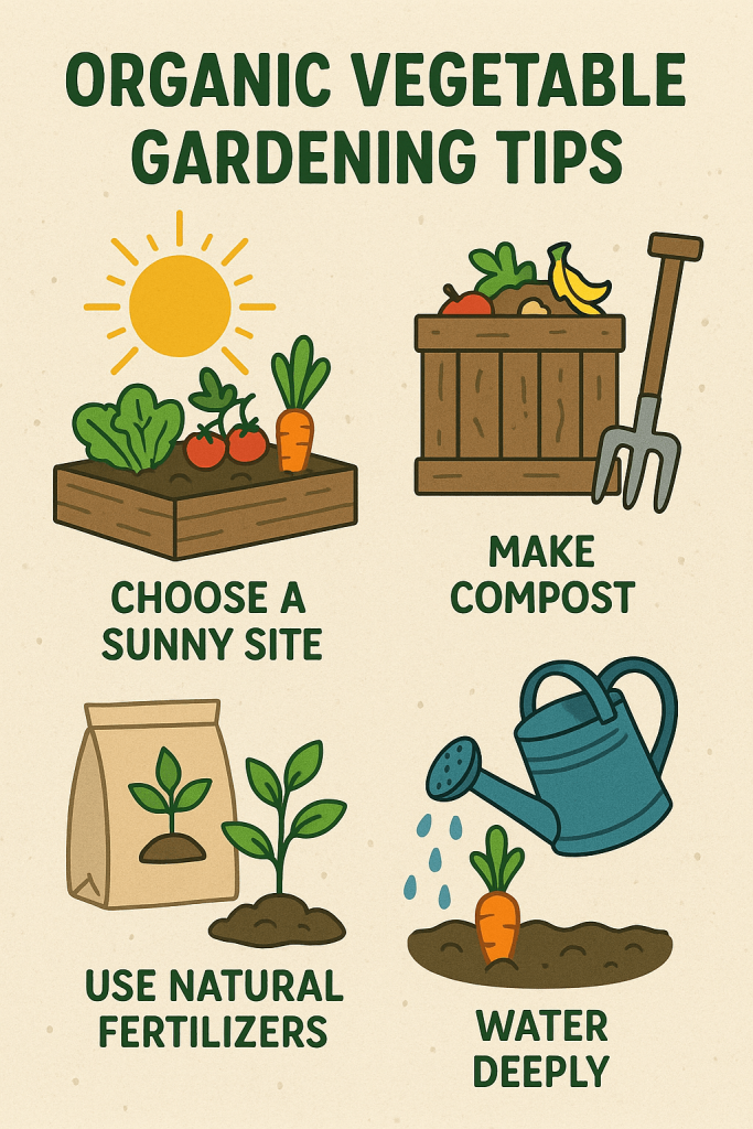 Organic Vegetable Gardening Tips Infographic
